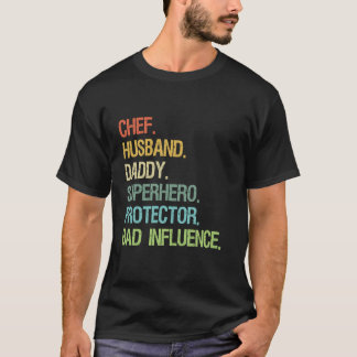 T-shirt Chef mari Daddy Superhero Protecteur DAD