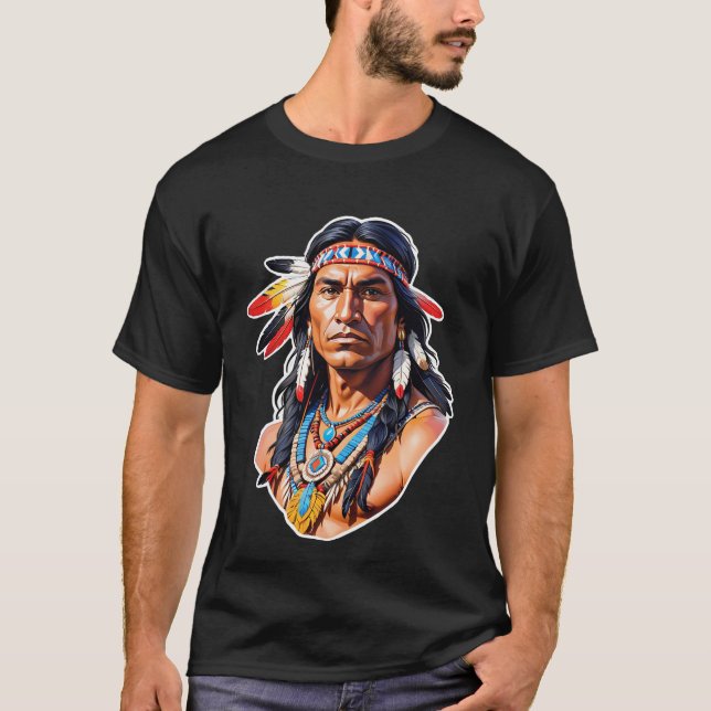 T-shirt Chef Native American Indian (Devant)