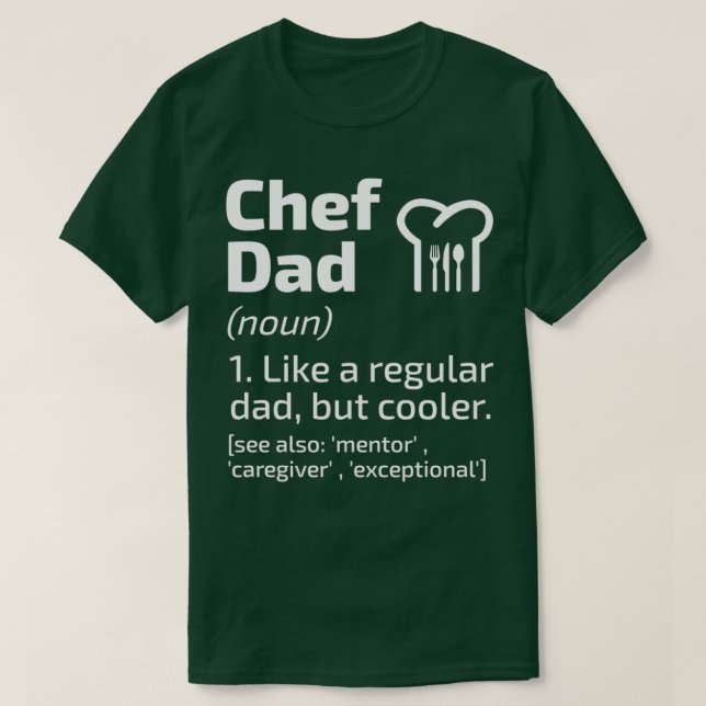 T-shirt Chef Papa Funny Définition Cuisinier Cuisine Amour (Design devant)