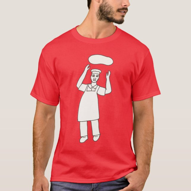 T-shirt Chef Pizza Jetant la toux dans les chemises à air (Devant)