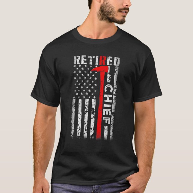 T-shirt Chef pompiers retraité Rang Retraite US (Devant)