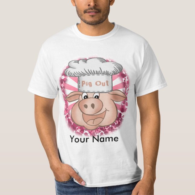T-shirt Chef pour barbecue Pig Out (Devant)