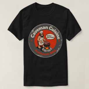 T-shirt Chef préhistorique BBQ Cuisine Caveman Coupes