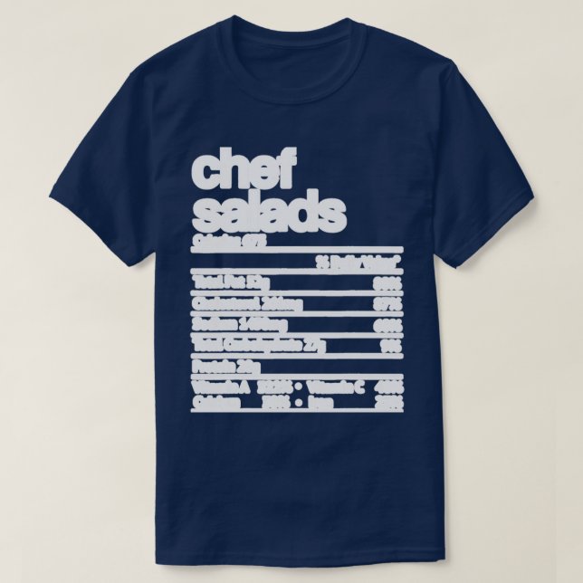 T-shirt Chef Salades Nutrition Fact Drôle (Design devant)