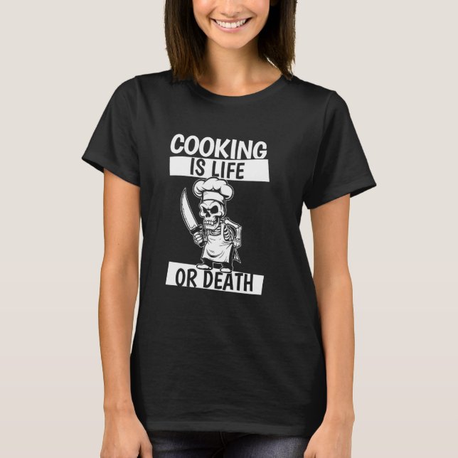 T-shirt Chef Skeleton - Line Gastronomie Cuisine culinaire (Devant)