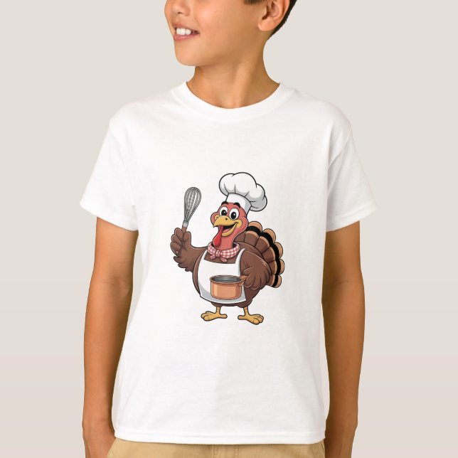 T-shirt Chef Turkey Thanksgiving Cook Gobbler (Devant)