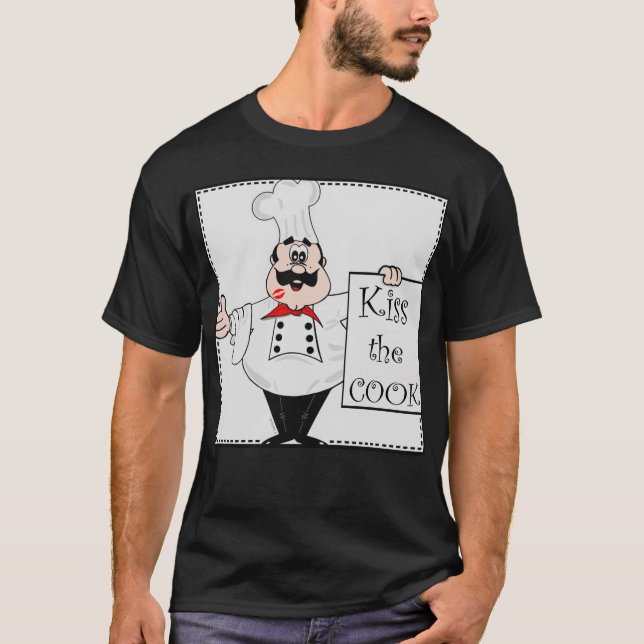 T-shirt Chef With Kiss The Cook Sign (Devant)