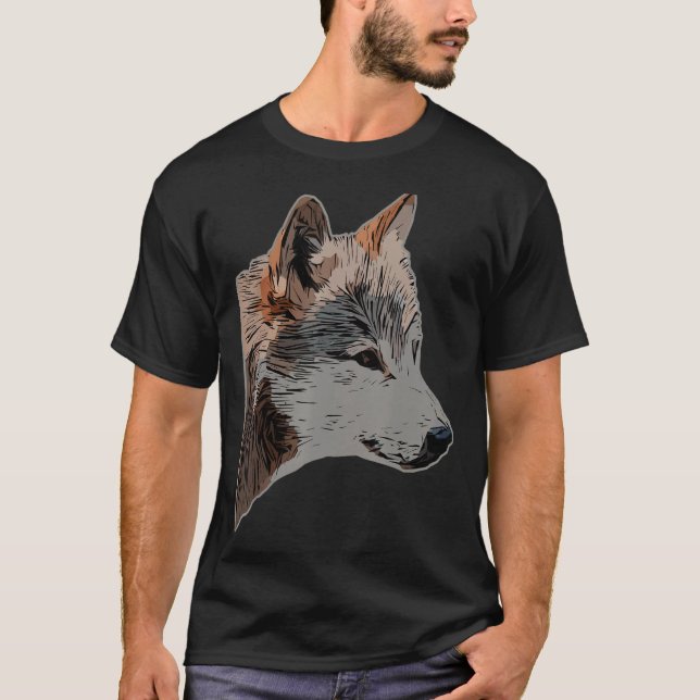 T-shirt Chef Wolf design art prédateur visage empreinte av (Devant)