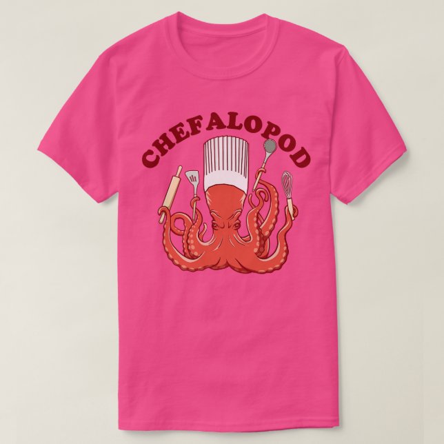 T-shirt Chefalopod Octopus Chef cuisine (Design devant)