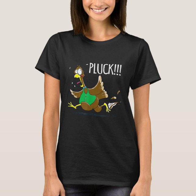 T-shirt Chefs Thanksgiving Running Turkey Pluck (Devant)