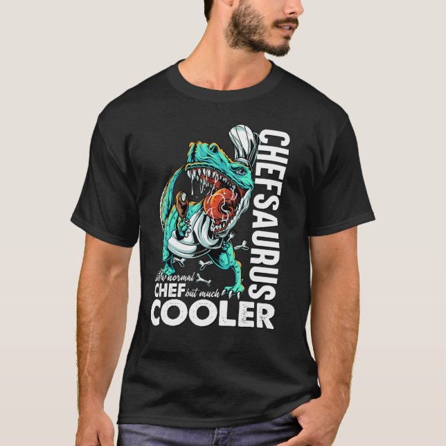T-shirt Chefsaurus T Rex Dinosaur Chef Tee Cooking Funny D (Devant)