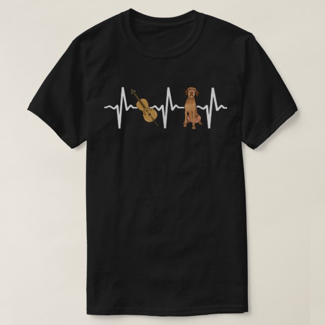 T-shirt Chello À poils durs Vizsla Heartbeat Amoureux des  (Design devant)