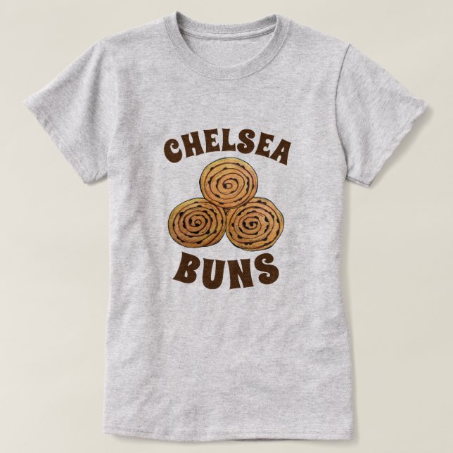 T-shirt Chelsea Buns UK Currant Bun Bakou British Food (Design devant)