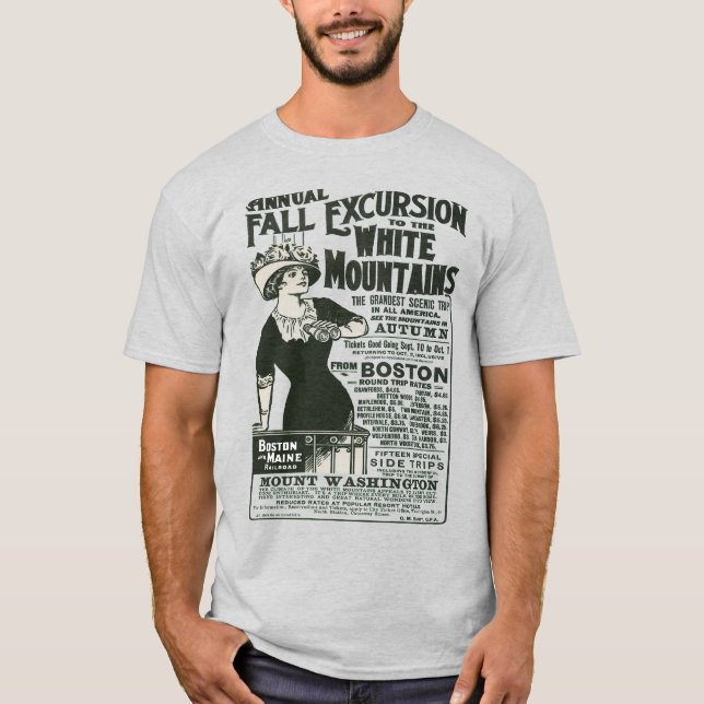 T-shirt Chemin de fer Boston et Maine White Mountains Mt W (Devant)