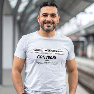 T-shirt Chemin de fer chinois CRH380BL Train électrique ha