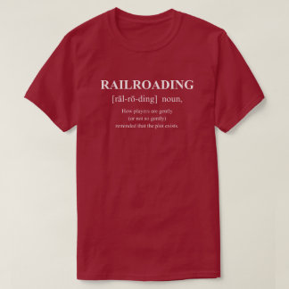 T-shirt Chemin de fer jeu drôle définition avec texte blan