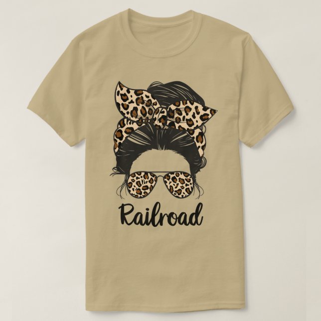 T-shirt Chemin de fer Messy Bun life Chemin de fer MOM LIF (Design devant)