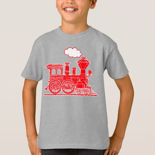 T-shirt Chemin de fer rouge à vapeur pour enfants (Devant)