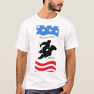 T-shirt Chemin de la liberté patriotique avec drapeau et P