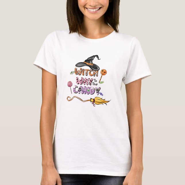 T-shirt Chemin de sorcière vers le bonbon (Devant)