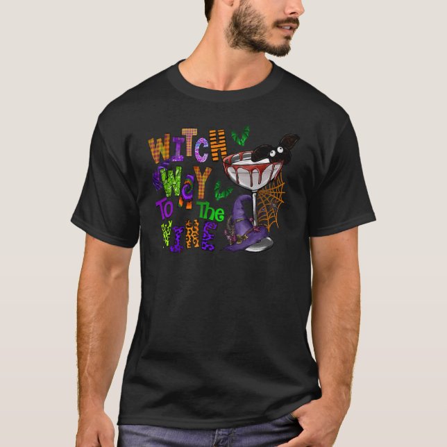 T-shirt Chemin De Vin Halloween Vin Boire Vin (Devant)