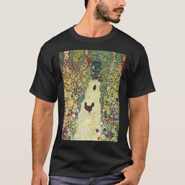 T-shirt Chemin du jardin Gustav Klimt avec (Devant)