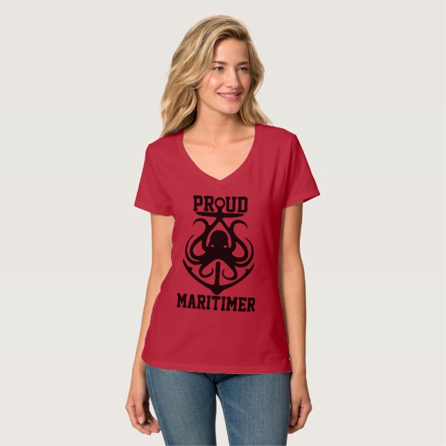 T-shirt Chemin du phare de pieuvre de Maritimer Fière (Devant entier)
