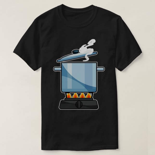 T-shirt Cheminée avec Lid Saucepan (Design devant)