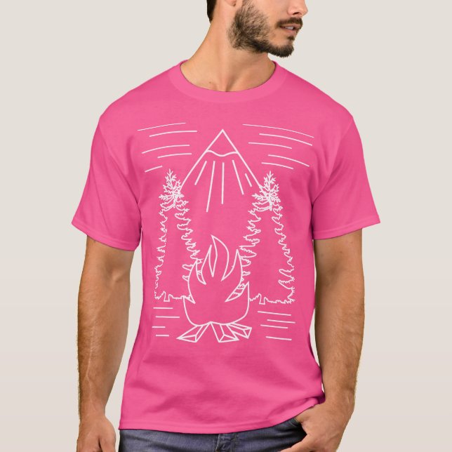 T-shirt Cheminée Camping Fire Bowl Randonnée Bonfir (Devant)