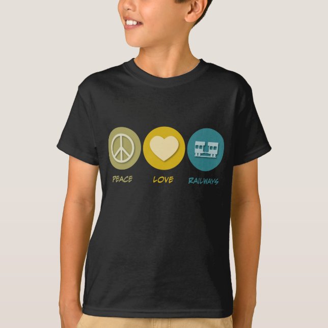 T-shirt Chemins de fer d'amour de paix (Devant)