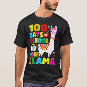 T-shirt Chemise 100 Jours D'école Pas De Problème Lama 100