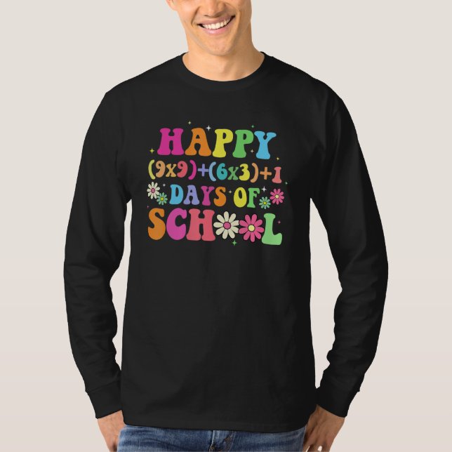 T-shirt Chemise 100 jours d'école Prof de maths Équations  (Devant)