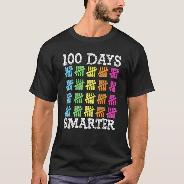 T-shirt Chemise 100 Jours Plus Intelligents, Enseignants E (Devant)