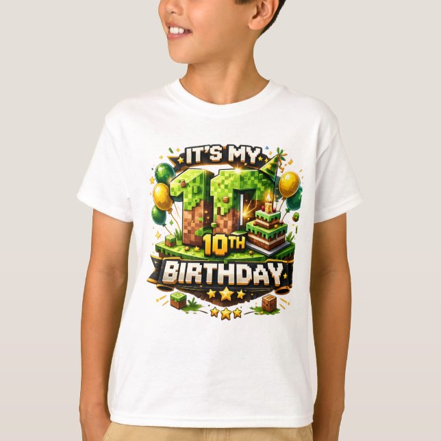 T-shirt Chemise 10e anniversaire – Conception d'anniversai (Devant)