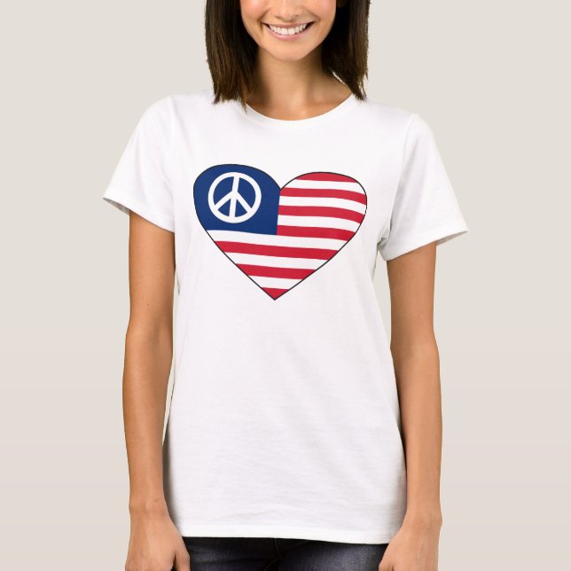 T-shirt Chemise 1 de coeur de hippie (Devant)