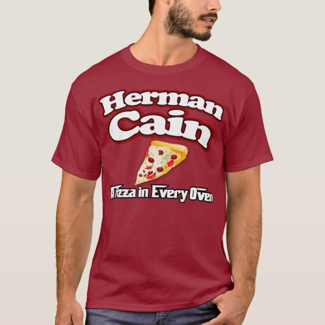 T-shirt Chemise 2012 de pizza de Herman Caïn (Devant)