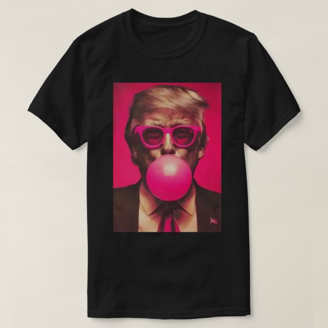 T-shirt Chemise 2025 Drôle Cool Donald Trump Bubble Rose G (Design devant)