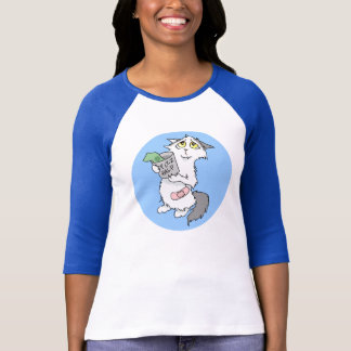 T-shirt Chemise 3/4-sleeve de chat de Donashun (aucun