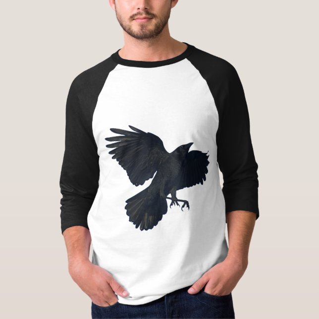 T-shirt Chemise à 3/4 manches à l'échelle de la CROW NOIRE (Devant)