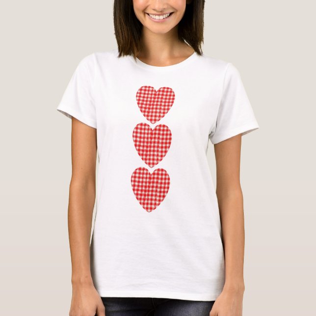 T-shirt Chemise à 3 coeurs (Devant)