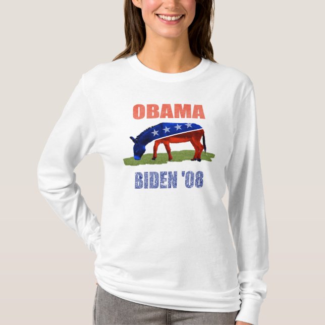 T-shirt Chemise à capuche pour femmes Logo Âne Démocrate O (Devant)
