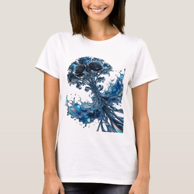 T-shirt Chemise à citation Edgy Silver WATERFALLING ROSES (Devant)