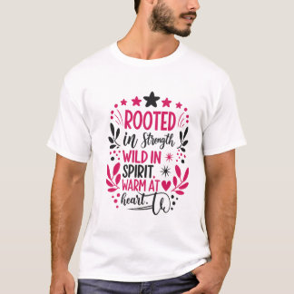 T-shirt Chemise à citation Rooted in Strength, Femme à l'e