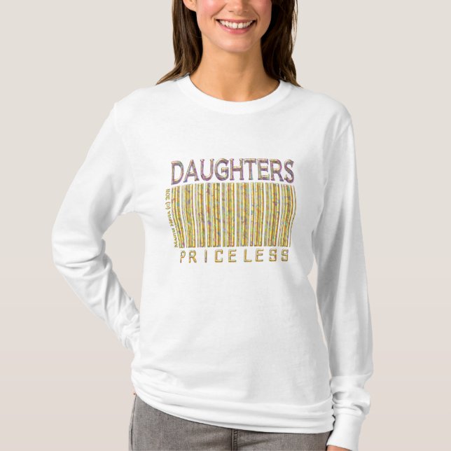 T-shirt Chemise à code barre 'Filles sans prix' (Devant)