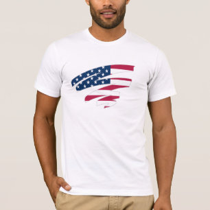 T-shirt Chemise à col de fer USA - Tee de coton patriotiqu