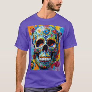 T-shirt Chemise à crâne fleurie colorée
