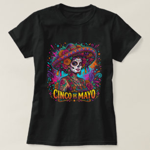 T-shirt Chemise à crâne sucré Cinco de Mayo pour femmes Me