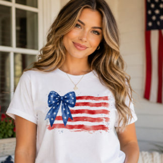 T-shirt Chemise à drapeau à nœud patriotique