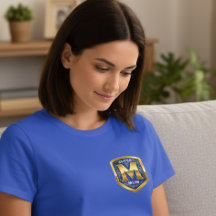 Chemise à emblème de poitrine Super Maman
