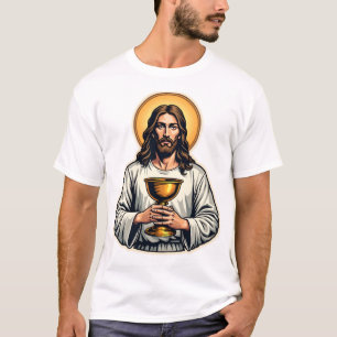 T-shirt Chemise à gravure vintage avec crête de calice Jés